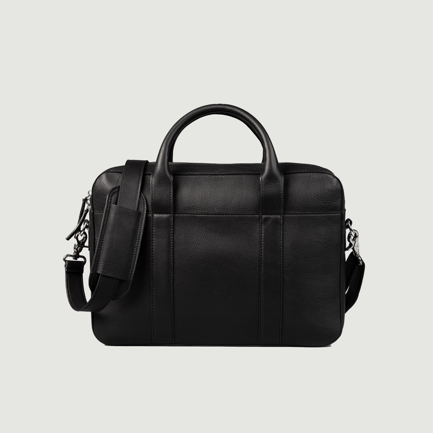 Black Leather Briefcase - Fierce Fusion