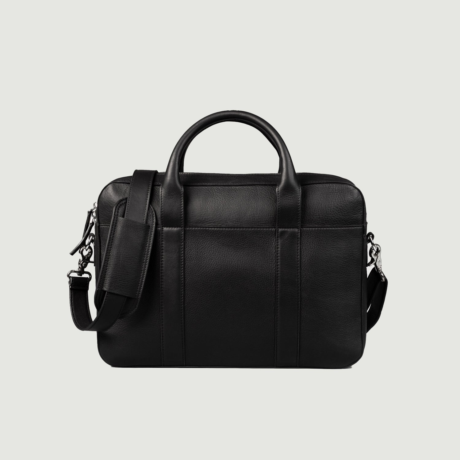 Black Leather Briefcase - Fierce Fusion
