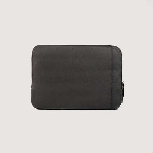 The Baxter Grey Leather Laptop Sleeve - Fierce Fusion