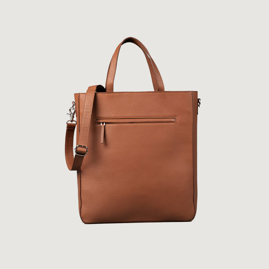 The Poet Brown Leather Tote Bag - Fierce Fusion