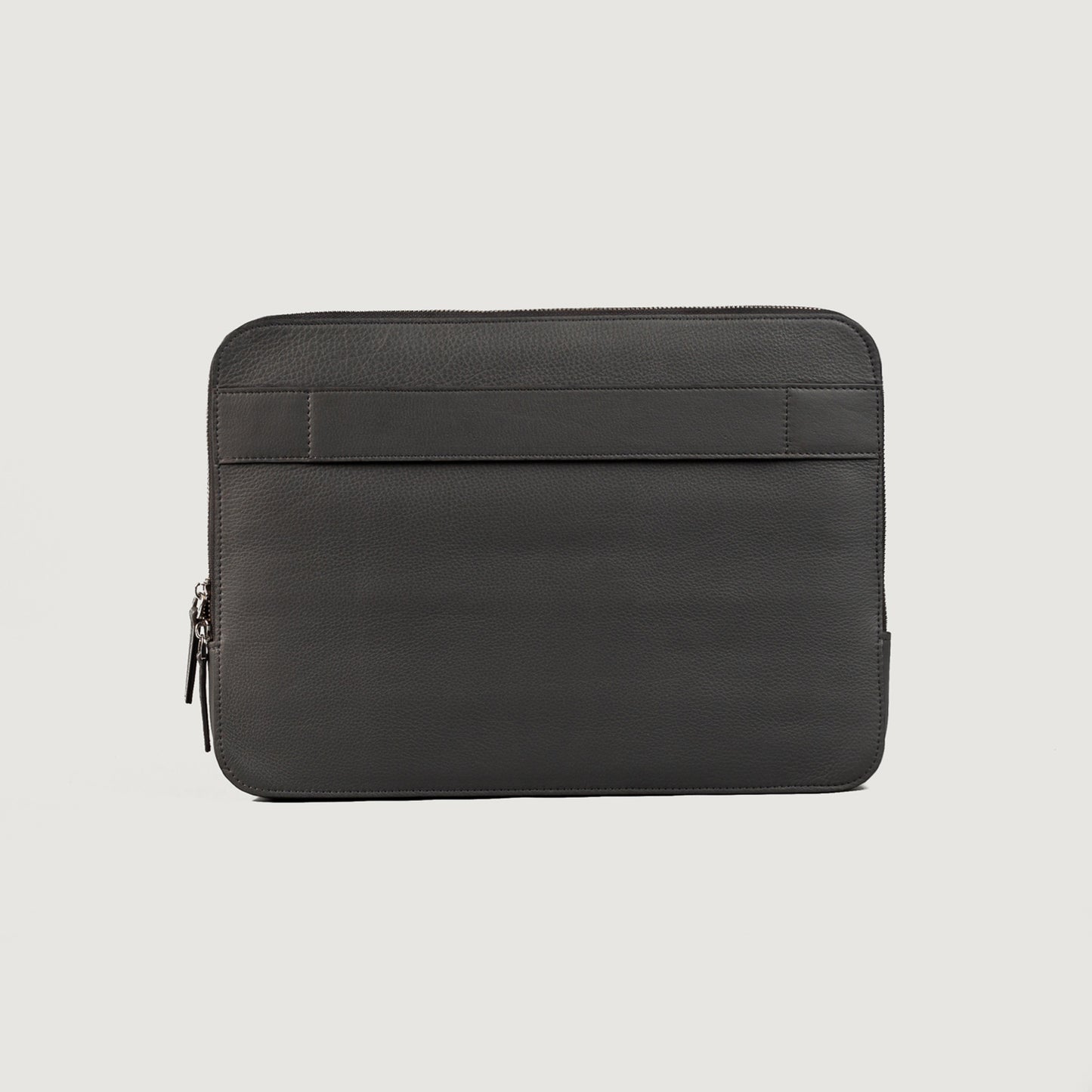 The Baxter Grey Leather Laptop Sleeve - Fierce Fusion