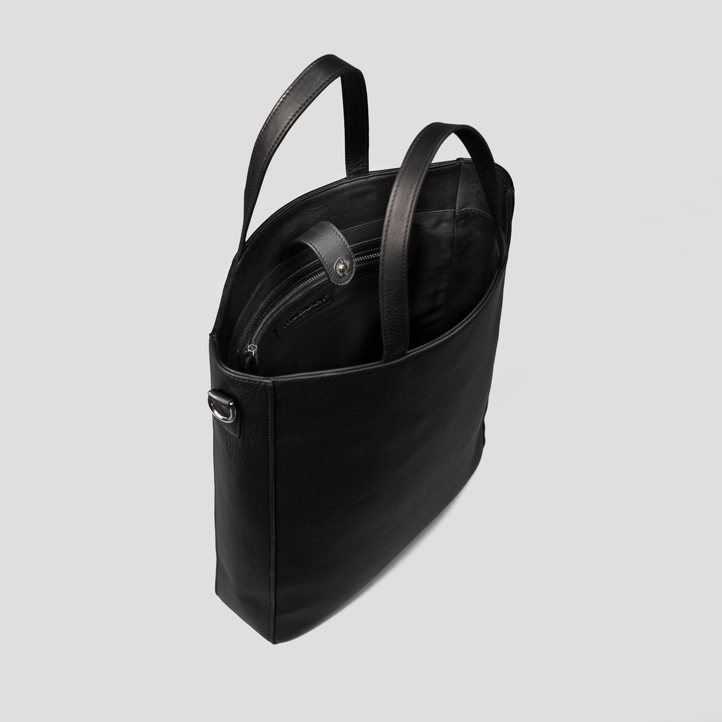 The Poet Black Leather Tote Bag - Fierce Fusion