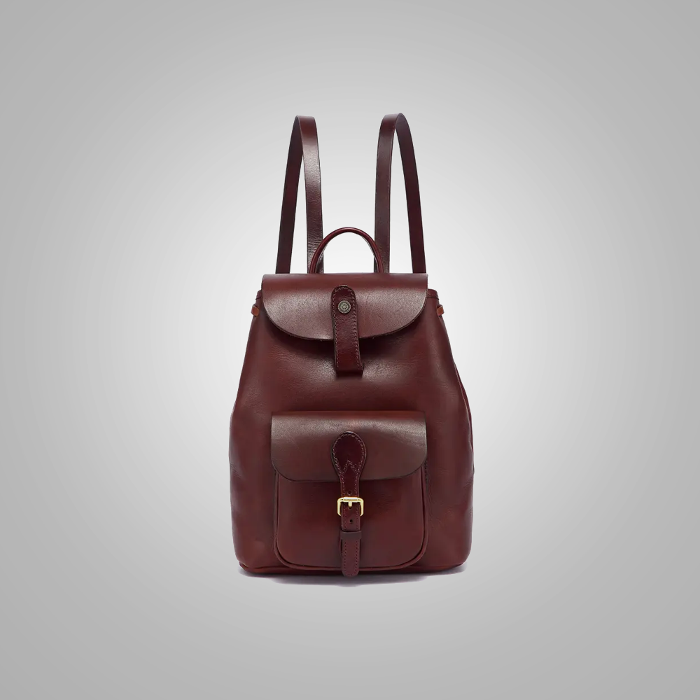Brown Small Leather Backpack - Fierce Fusion