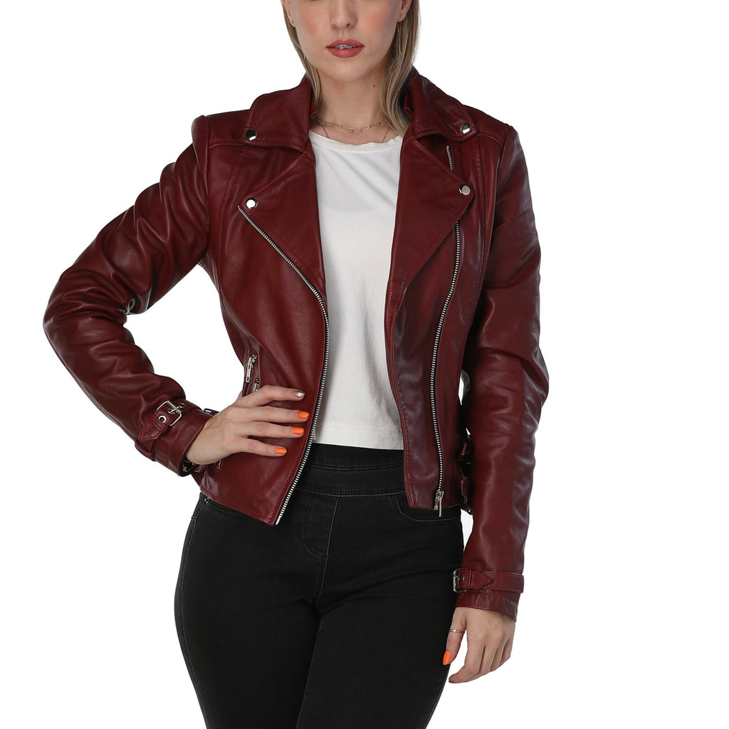 Amore Burgundy Leather Jacket - Fierce Fusion