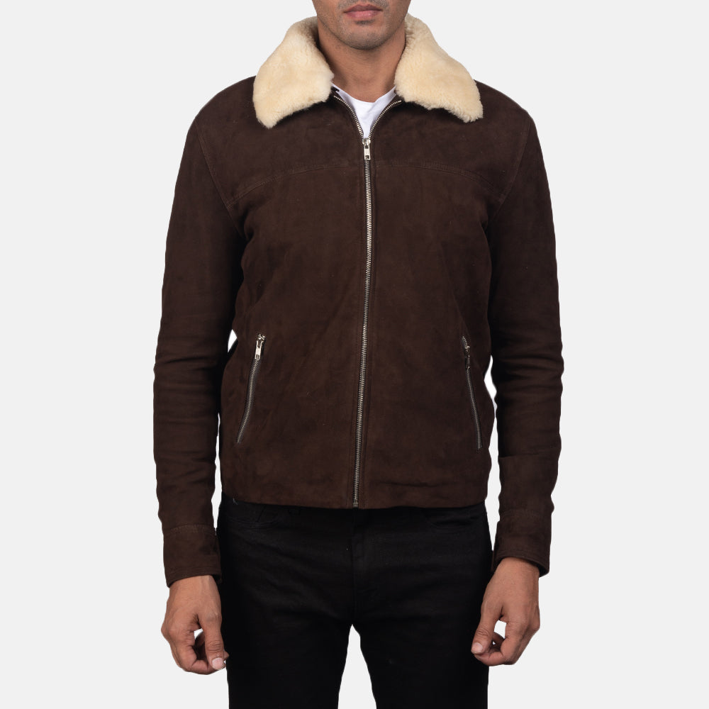 Coffner Brown Shearling Fur Jacket - Fierce Fusion