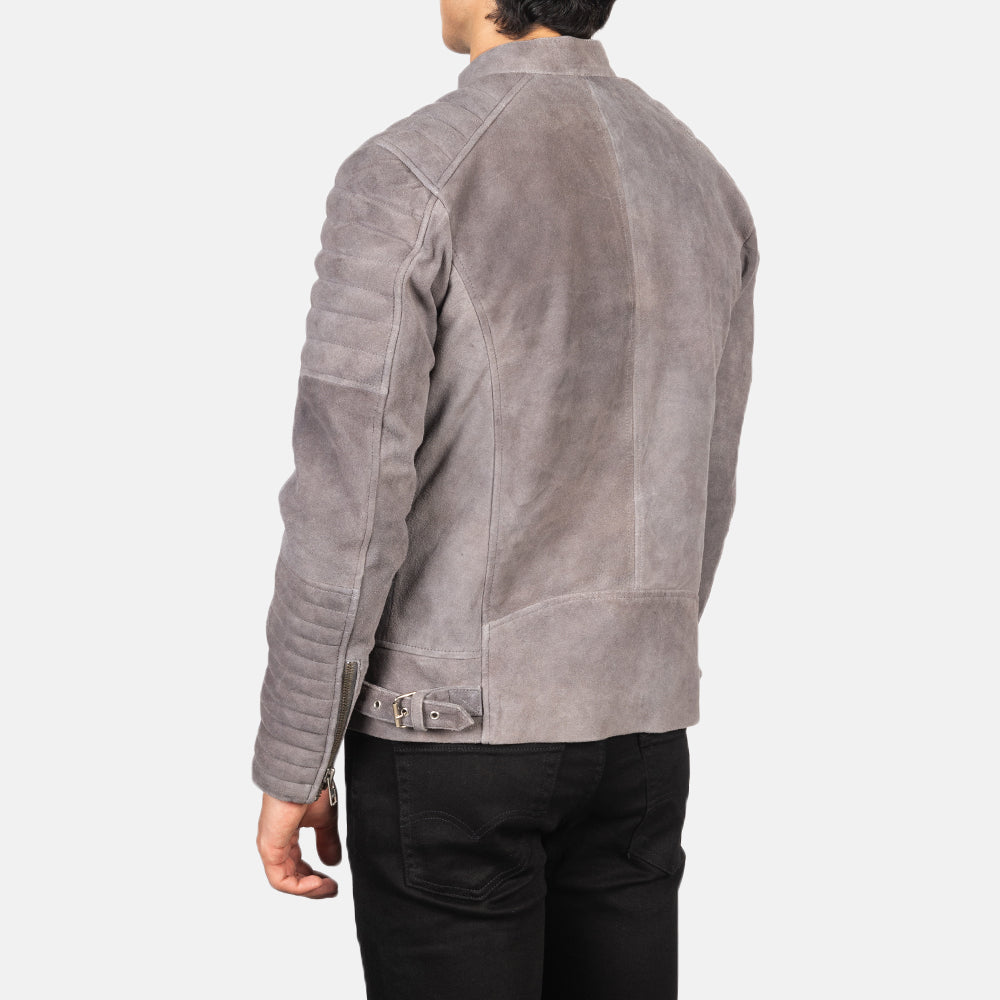 Damian Grey Suede Biker Jacket - Fierce Fusion