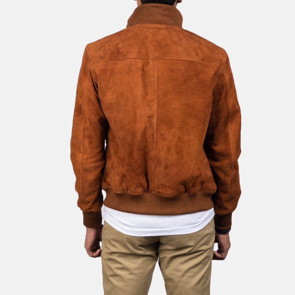 Eaton Brown Suede Bomber Jacket - Fierce Fusion