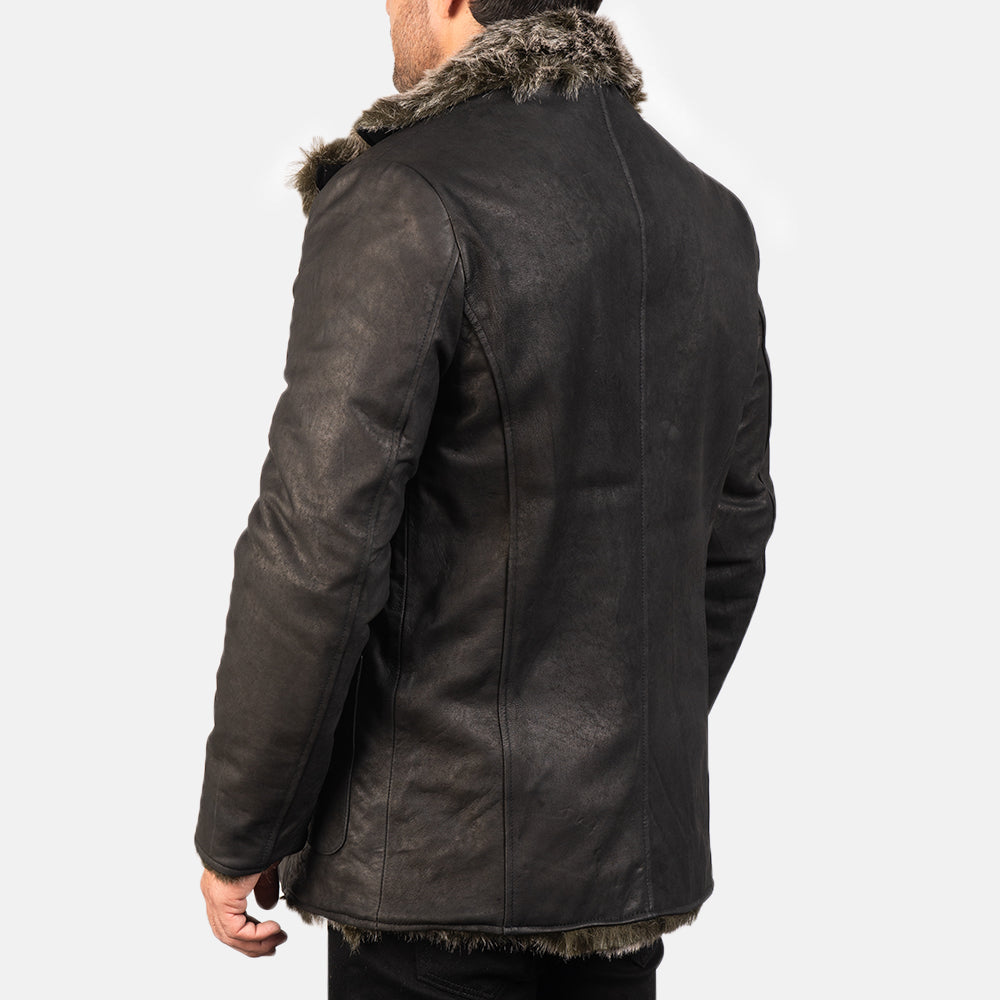 Furlong Black Leather Coat - Fierce Fusion