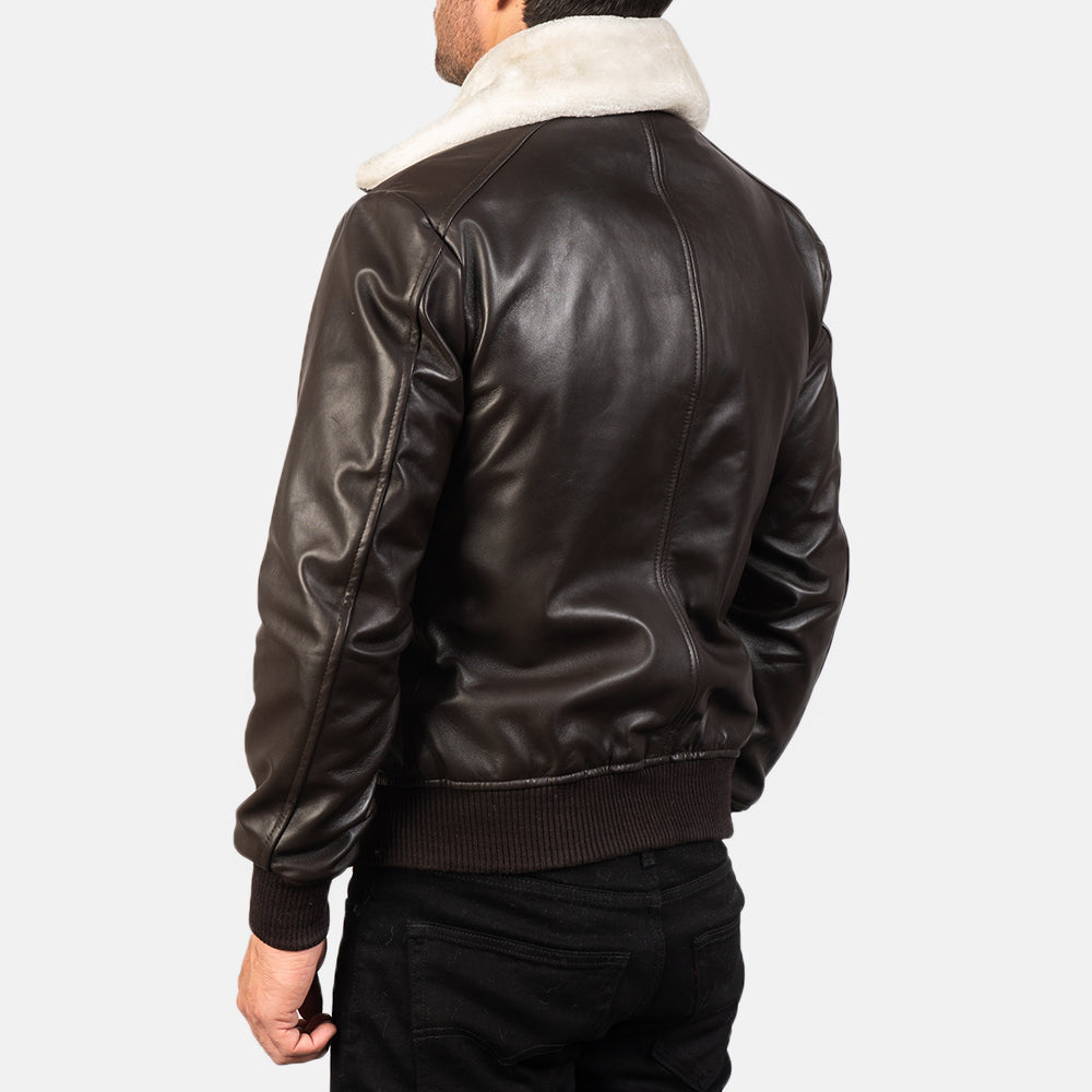 Airin G-1 Brown Leather Bomber Jacket - Fierce Fusion