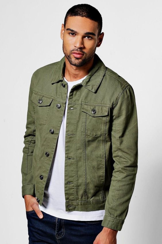 Urban Explorer Olive Green Denim Jacket - Fierce Fusion