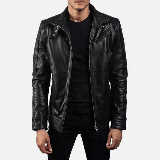 Legacy Black Leather Biker Jacket - Fierce Fusion