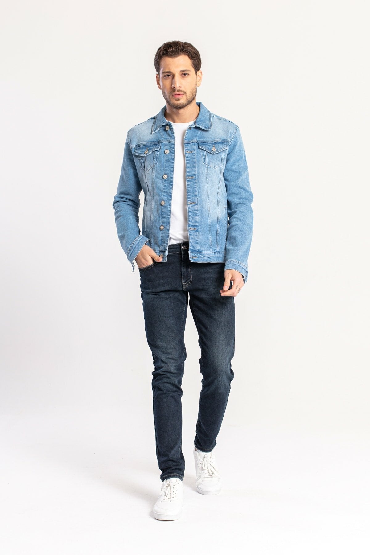 Classic Stretch Denim Trucker Jacket - Fierce Fusion