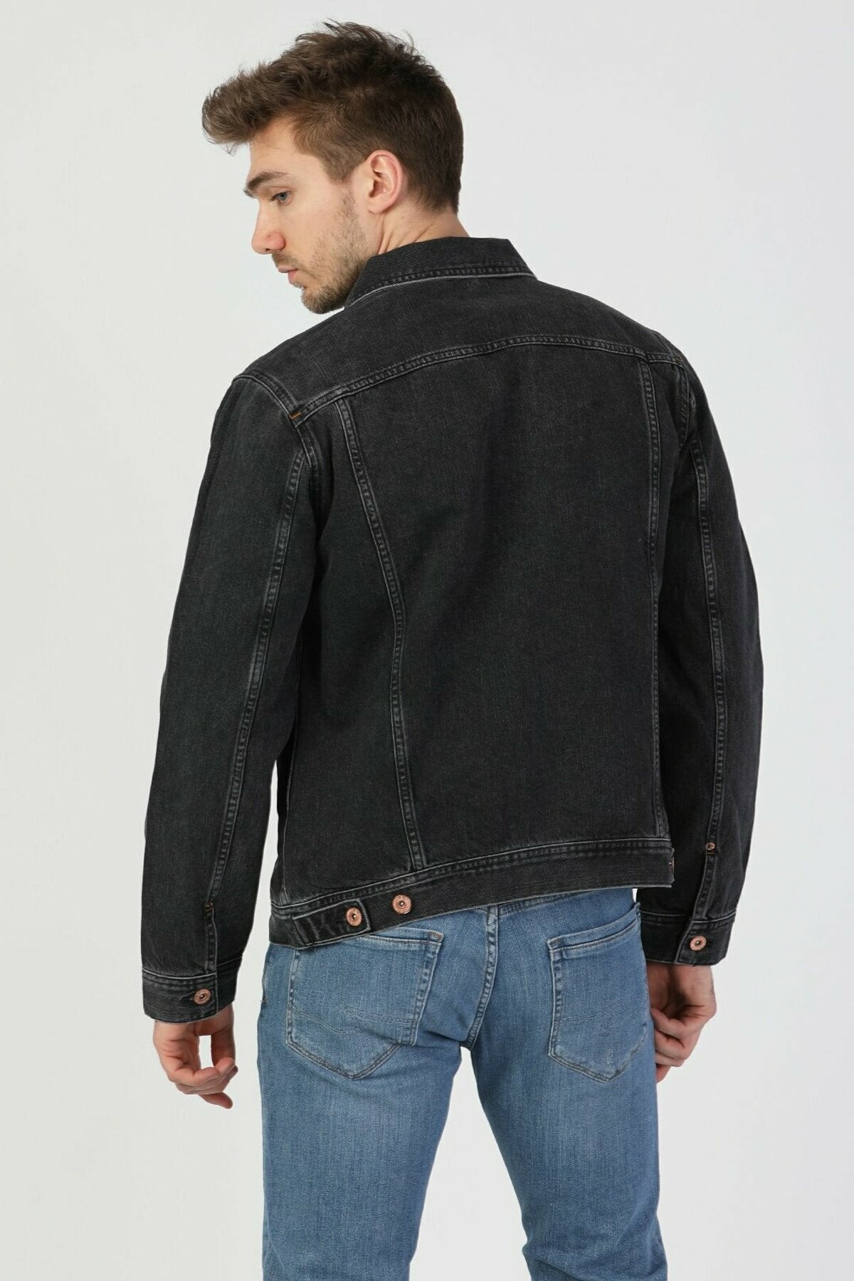 Midnight Stretch Slim Denim Jacket - Fierce Fusion