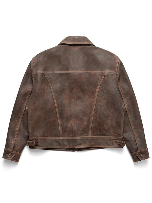 Mutimer Brown Leather Jacket - Fierce Fusion