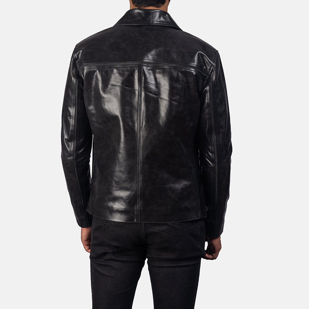 Mystical Black Leather Jacket - Fierce Fusion