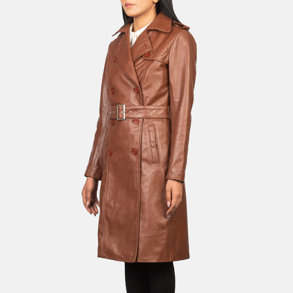 Alice Brown Double Breasted Leather Coat - Fierce Fusion