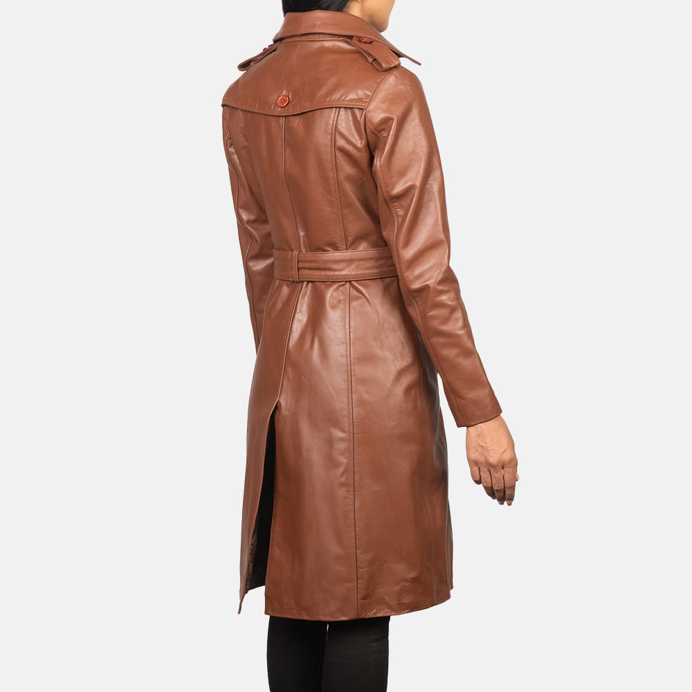 Alice Brown Double Breasted Leather Coat - Fierce Fusion