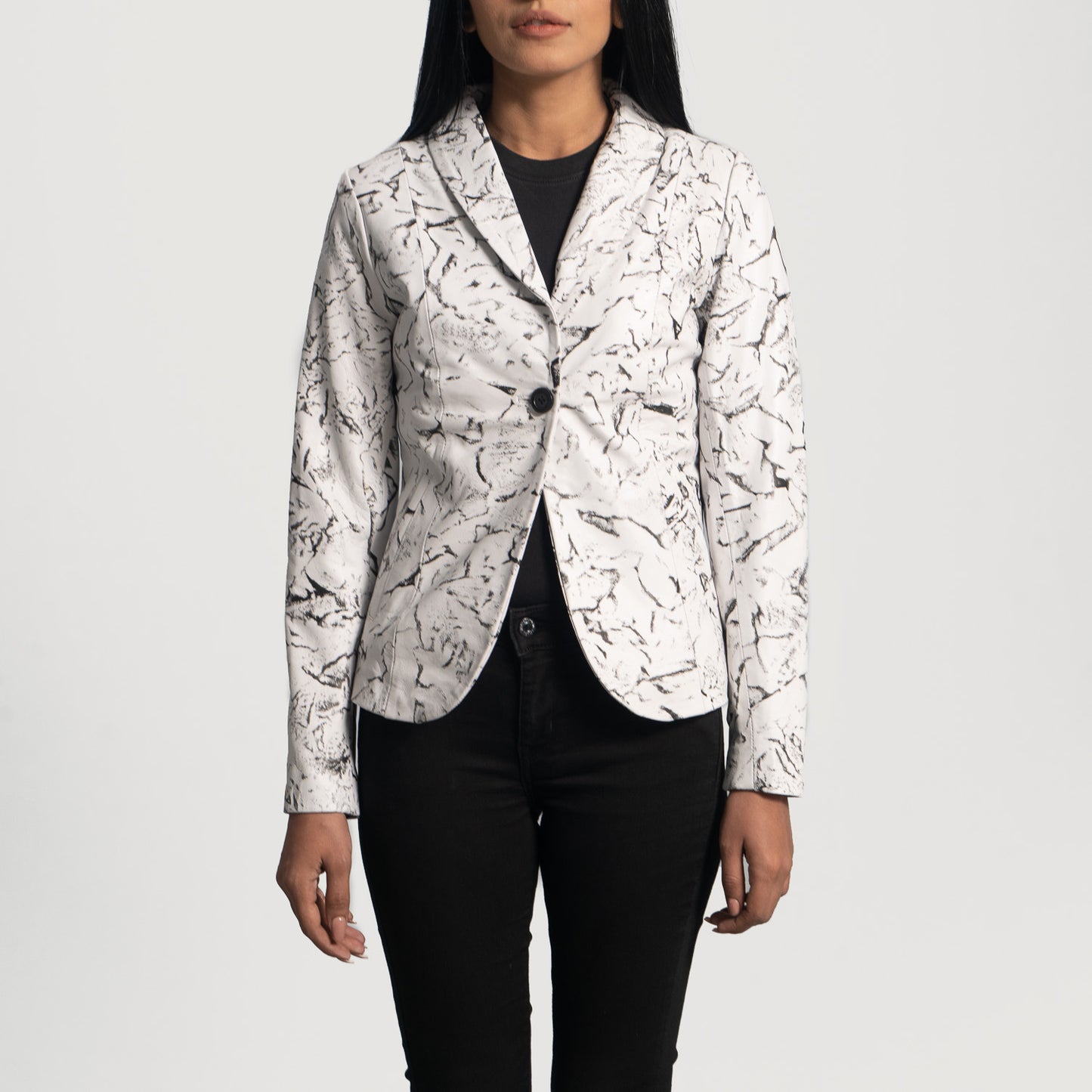Donna Blake White Leather Blazer - Fierce Fusion