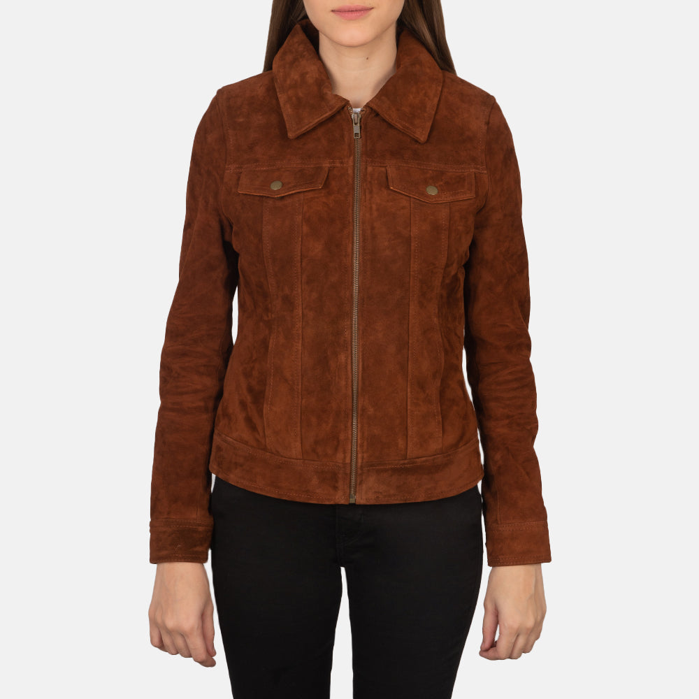 Suzy Brown Suede Trucker Jacket - Fierce Fusion