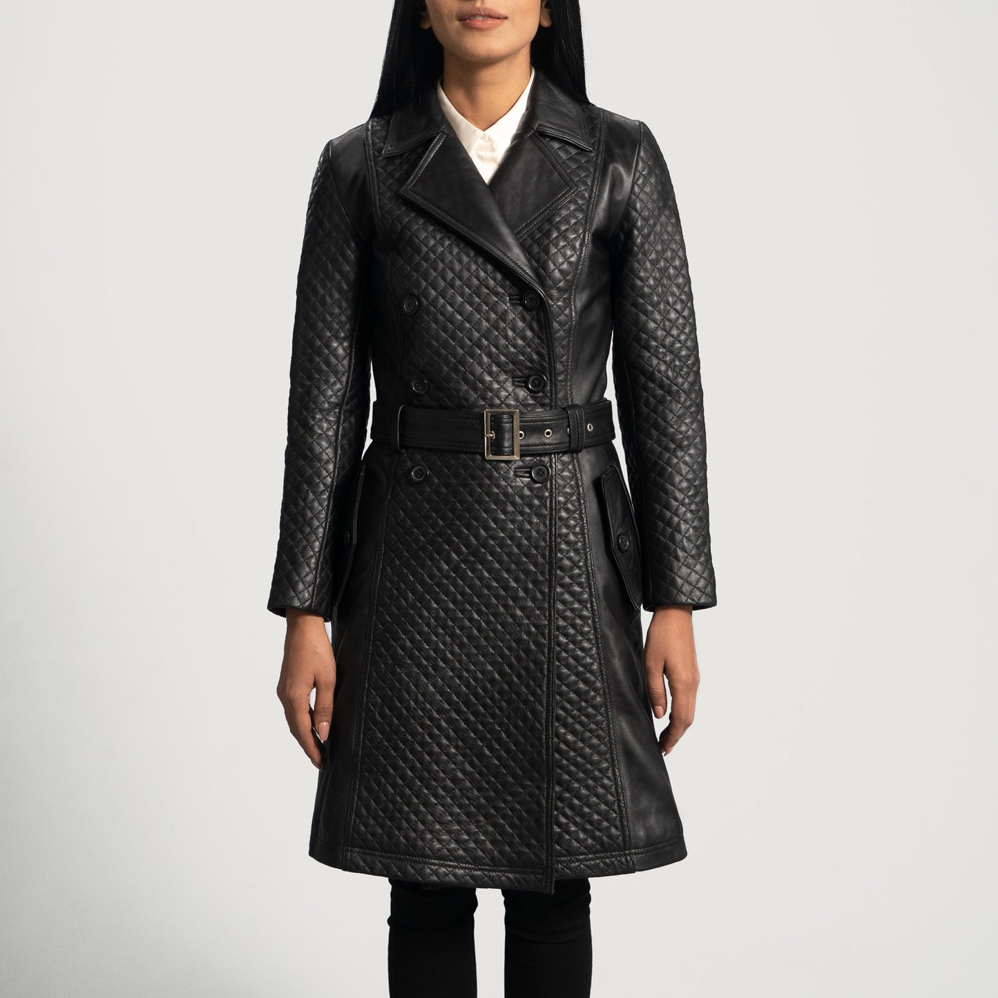 Sweet Susan Black Leather Trench Coat - Fierce Fusion