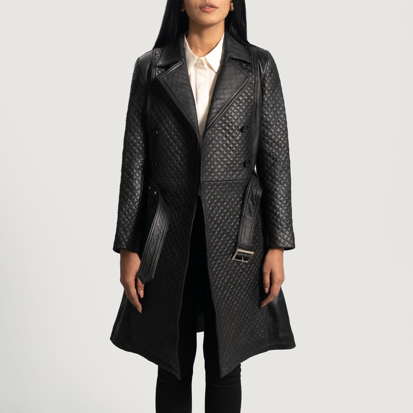 Sweet Susan Black Leather Trench Coat - Fierce Fusion