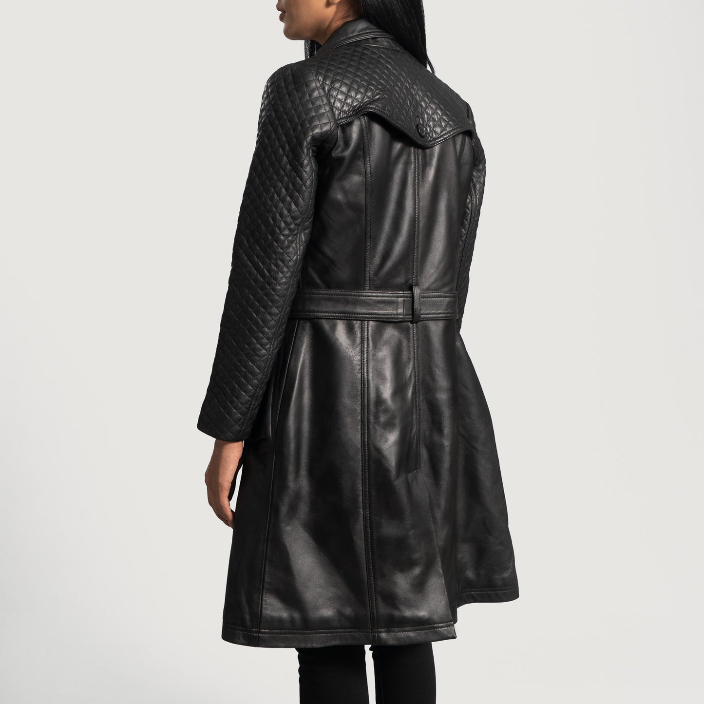Sweet Susan Black Leather Trench Coat - Fierce Fusion