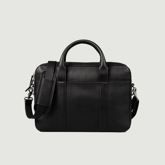 Black Leather Briefcase - Fierce Fusion