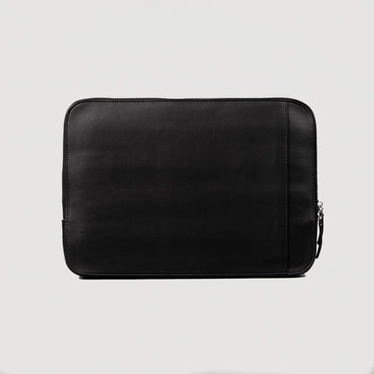 The Baxter Black Leather Laptop Sleeve - Fierce Fusion