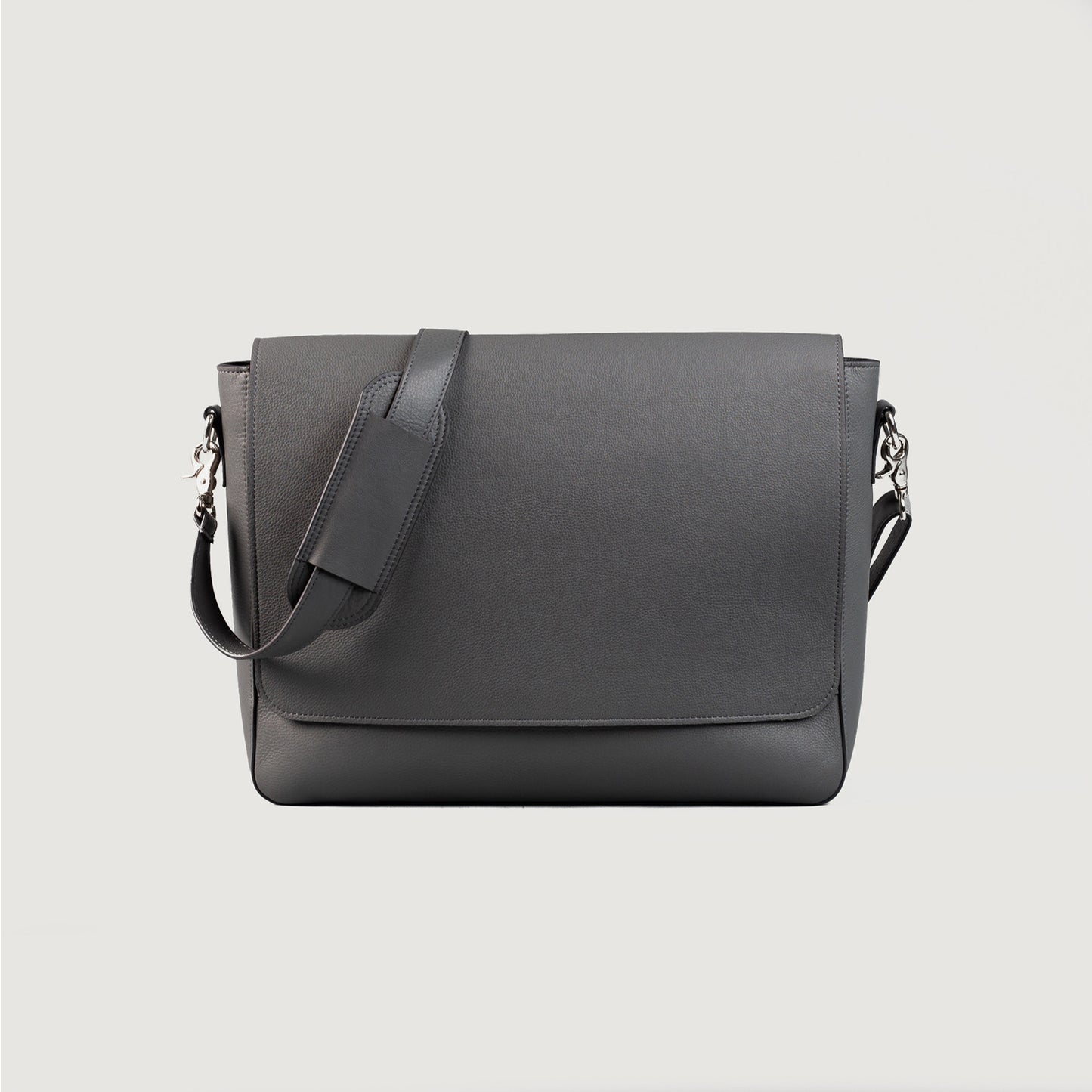 The Carismatico Grey Leather Messenger Bag - Fierce Fusion