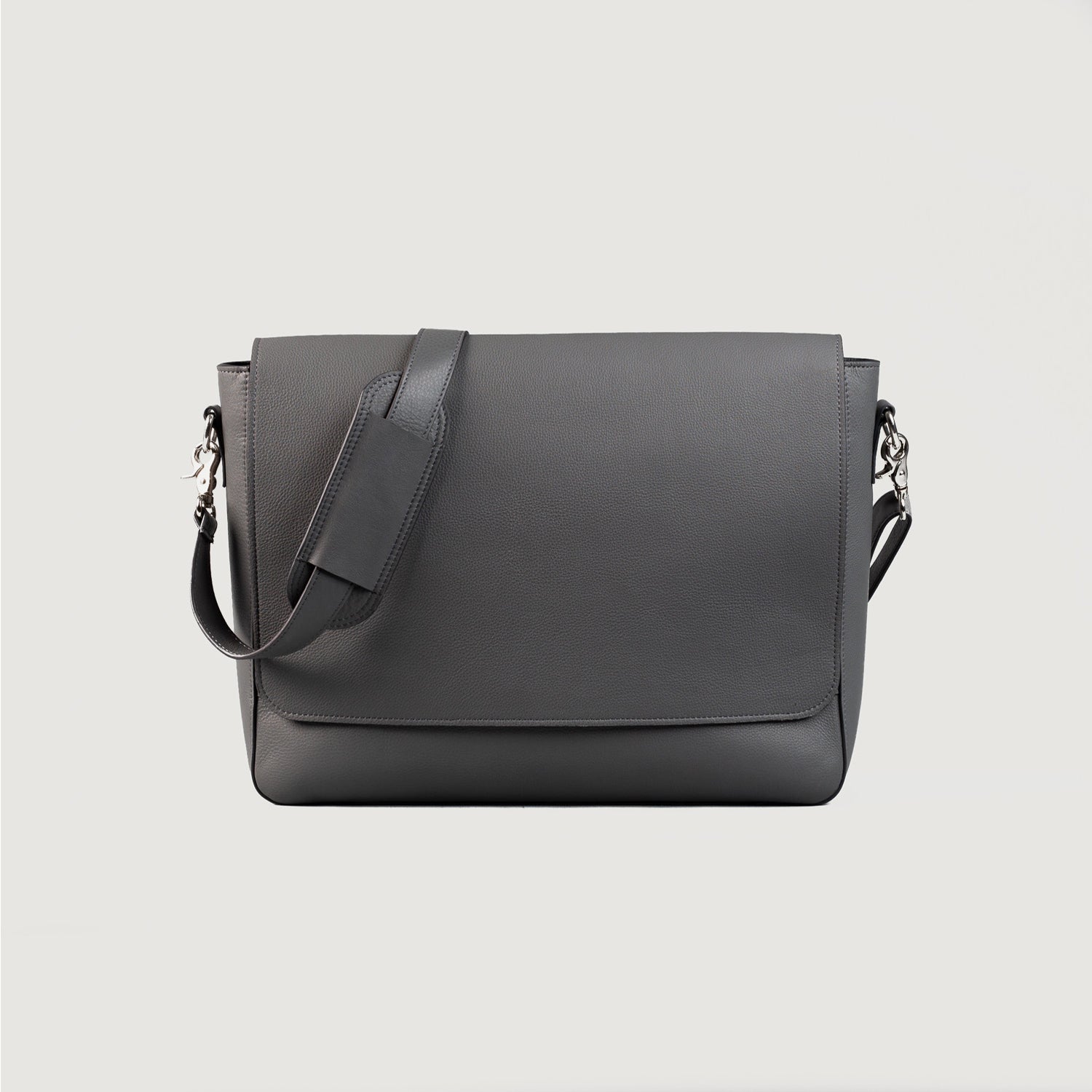 The Carismatico Grey Leather Messenger Bag - Fierce Fusion
