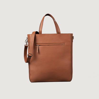 The Poet Brown Leather Tote Bag - Fierce Fusion
