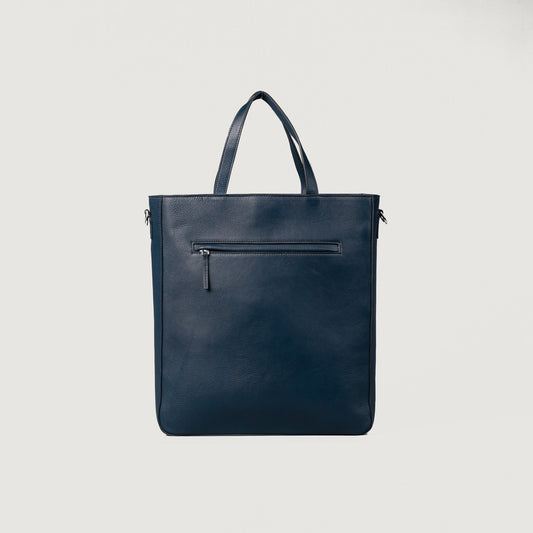 The Poet Midnight Blue Leather Tote Bag - Fierce Fusion