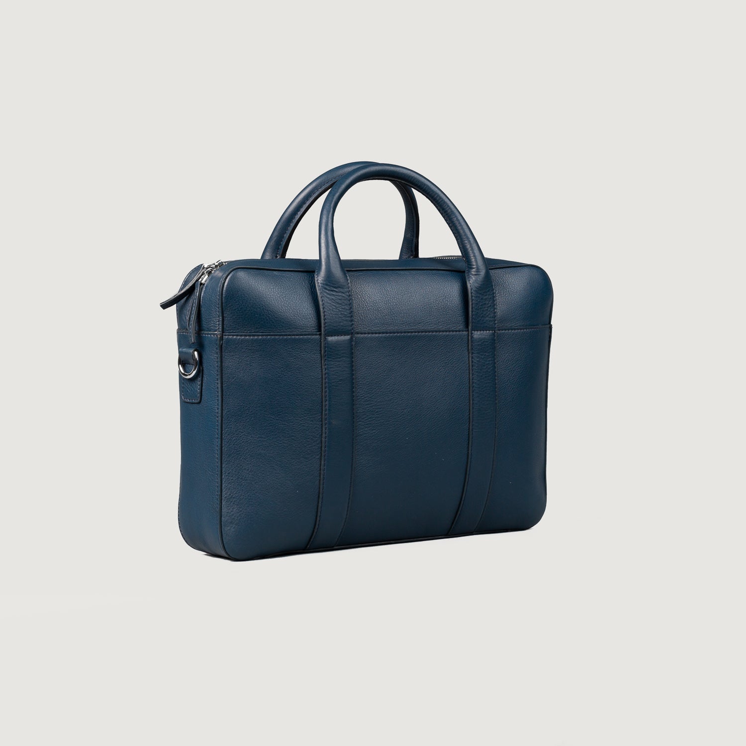 Midnight Blue Leather Briefcase - Fierce Fusion