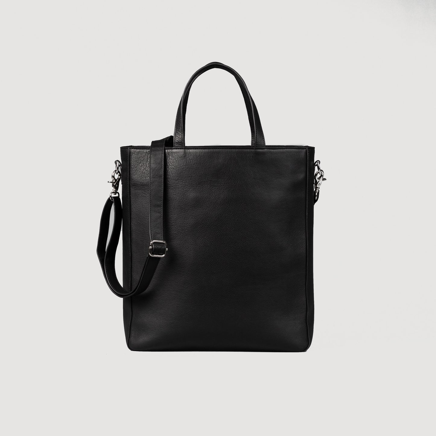 The Poet Black Leather Tote Bag - Fierce Fusion