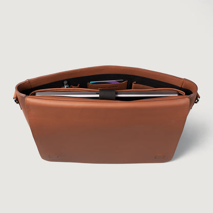 The Carismatico Brown Leather Messenger Bag - Fierce Fusion
