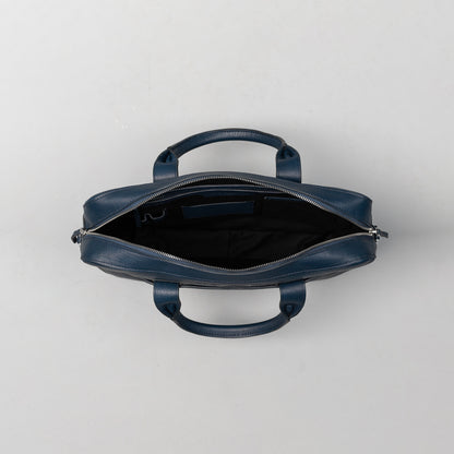 Midnight Blue Leather Briefcase - Fierce Fusion