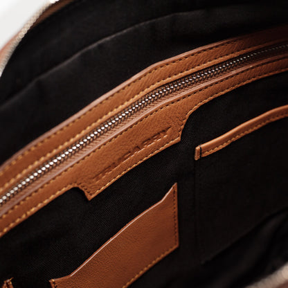 Brown Leather Briefcase - Fierce Fusion