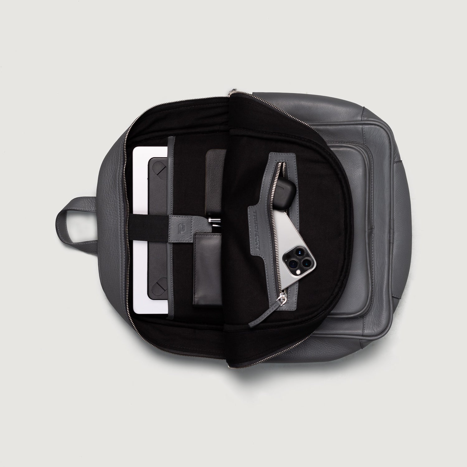 The Philos Grey Leather Backpack - Fierce Fusion