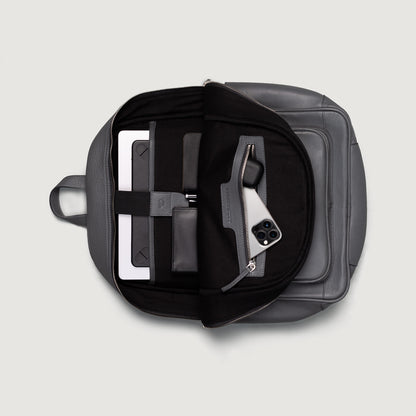 The Philos Grey Leather Backpack - Fierce Fusion