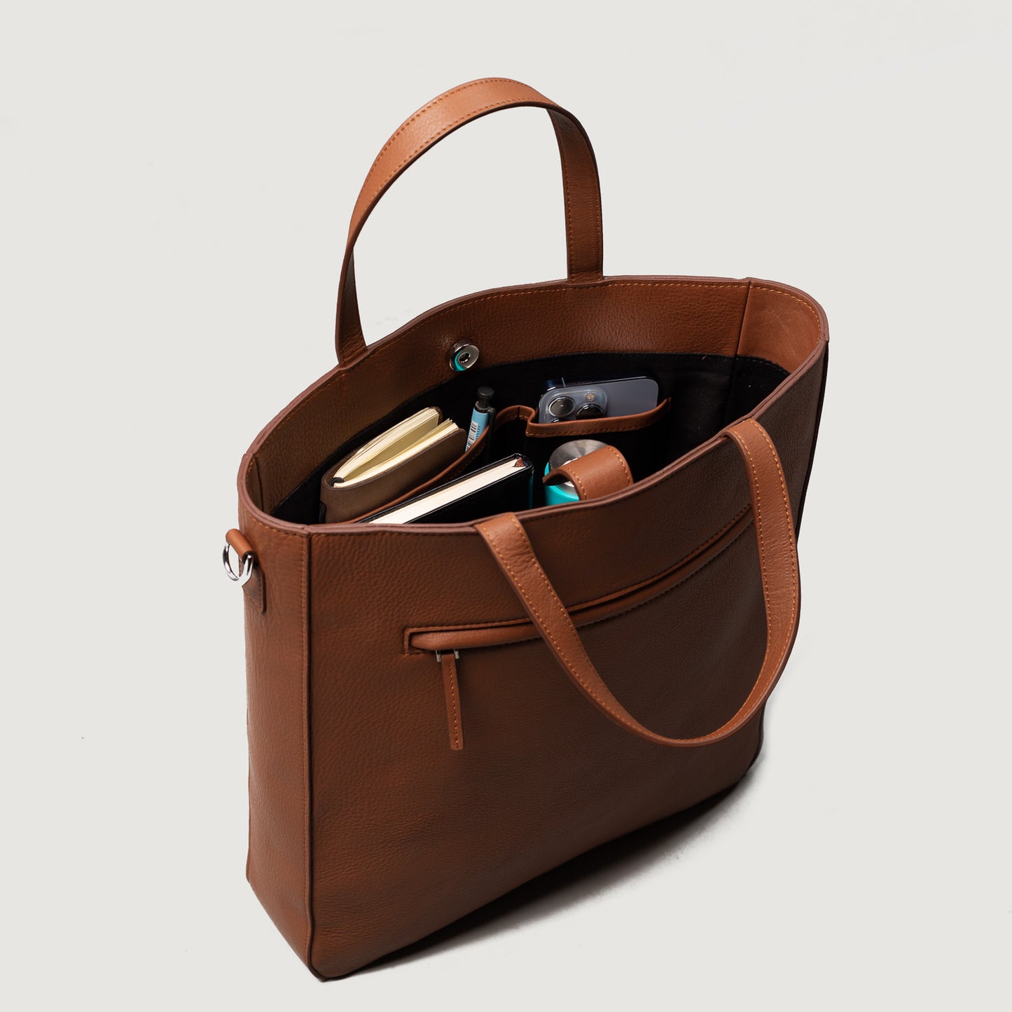 The Poet Brown Leather Tote Bag - Fierce Fusion