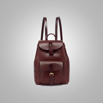 Brown Small Leather Backpack - Fierce Fusion