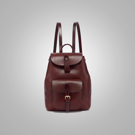 Brown Small Leather Backpack - Fierce Fusion