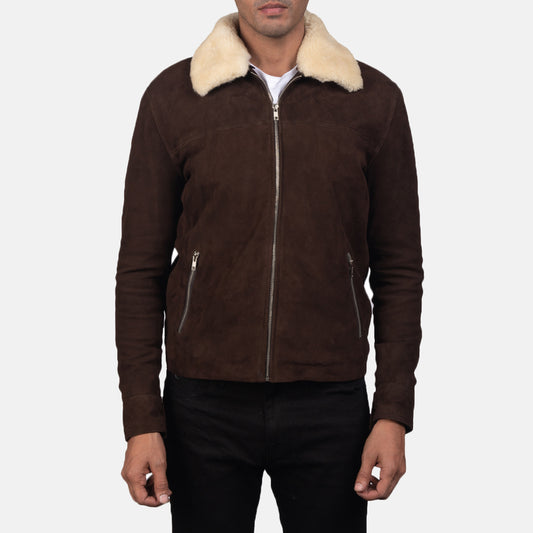 Coffner Brown Shearling Fur Jacket - Fierce Fusion