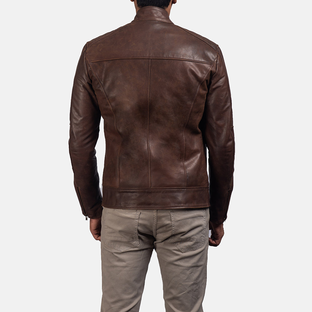 Dean Brown Biker Leather Jacket - Fierce Fusion