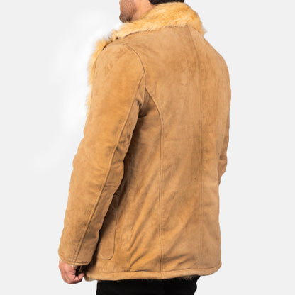 Furlong Beige Suede Leather Coat - Fierce Fusion
