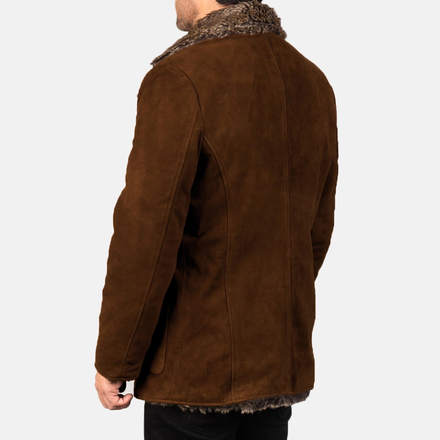 Furlong Brown Suede Leather Coat - Fierce Fusion