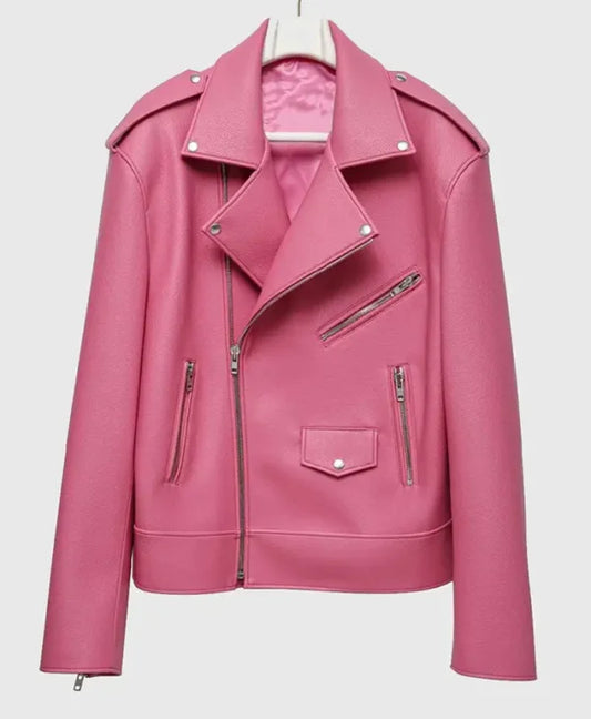 Heidi Klum Biker Leather Jacket - Fierce Fusion
