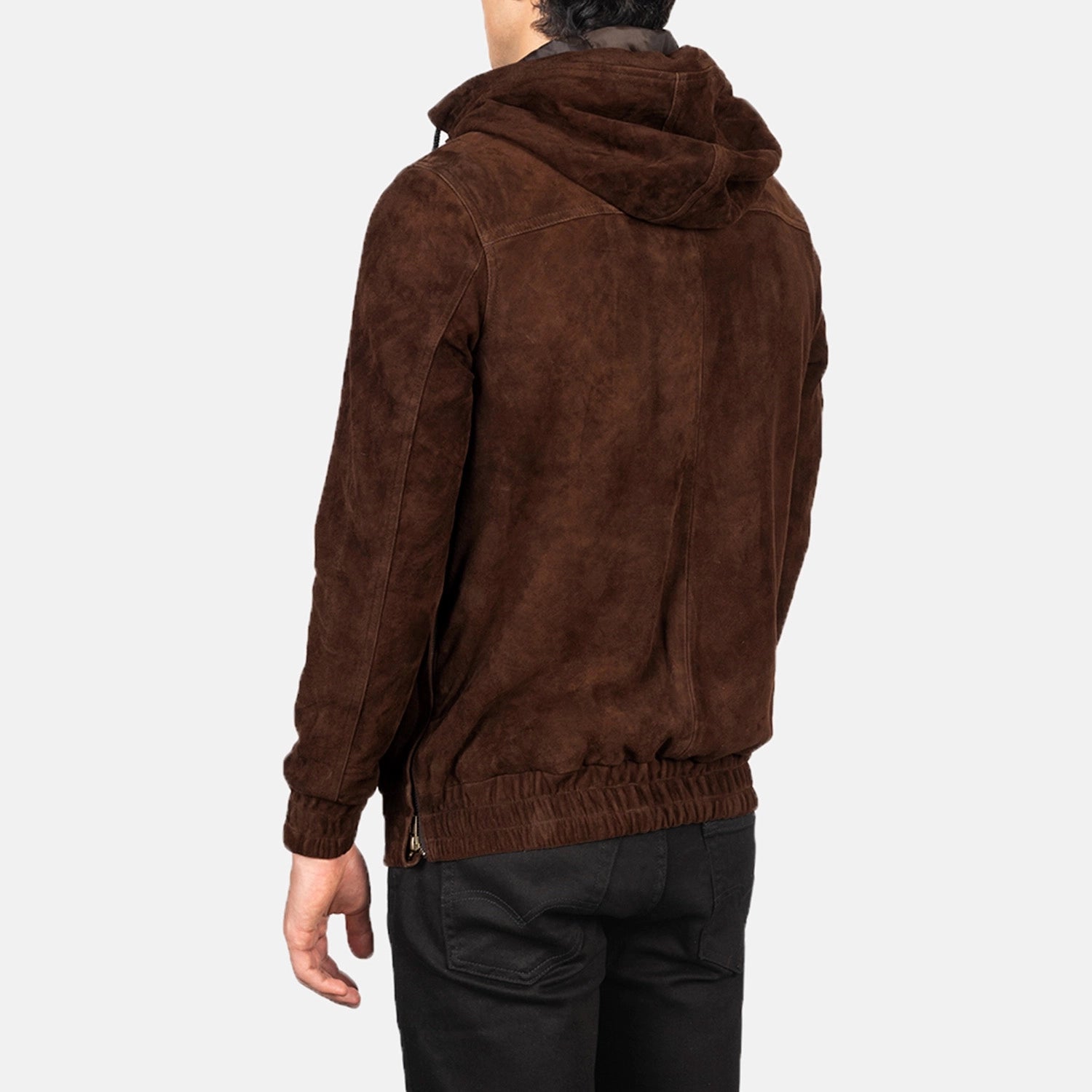 Kenton Hooded Mocha Suede Pullover Jacket - Fierce Fusion