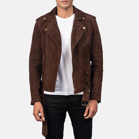 Allaric Alley Mocha Suede Biker Jacket - Fierce Fusion