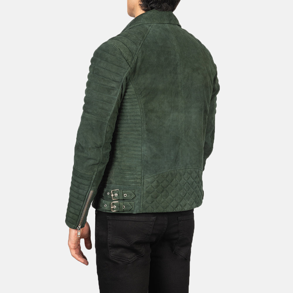 Armand Green Suede Biker Jacket - Fierce Fusion